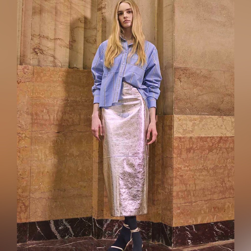 Hunter Bell Crinkle Silver Cameron Skirt